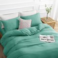 thumbnail image 3 of Duvet Cover Queen -Piece Prewashed Ultra Soft Queen Bedding Set - Features Zipper Closure and Corner Ties Includes Duvet Cover x Pillowcases No Comforter, 3 of 7