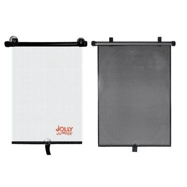 Jolly Jumper Sun Shade (2 Pack) | Retractable Car Window Shades with Suction Cups & Clips | UV Protection for Baby & Toddler Travel