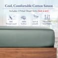 thumbnail image 2 of California Design Den Twin Fitted Sheet Only, Softest 400 Thread Count 100% Cotton Sateen, Deep Pocket, All-Around Elastic, Side Indicators - Sage Green, 2 of 7