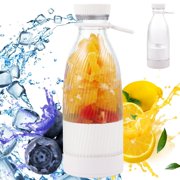 Portable Smoothie Blender 500ml Mini Blender Cup with 6 Stainless Steel Blades 1200mAh Rechargeable Fruit Mixer Blender Reusable Mini Blender Juicer Personal Blender with Lid for Home Off