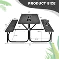 thumbnail image 3 of Gymax Picnic Table Set 54'' x 59'' x 28.5'' with 1 Picnic Table and 1 Bench, Black (2 Count), 3 of 10