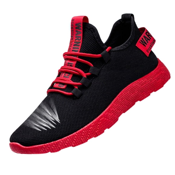 Mens Slip On Sneakers Wide Width Men's Sneakers Flying Weaving Running Shoes Tourist Shoes Leisure Sports Shoes Male Shoes(Red,8.5)