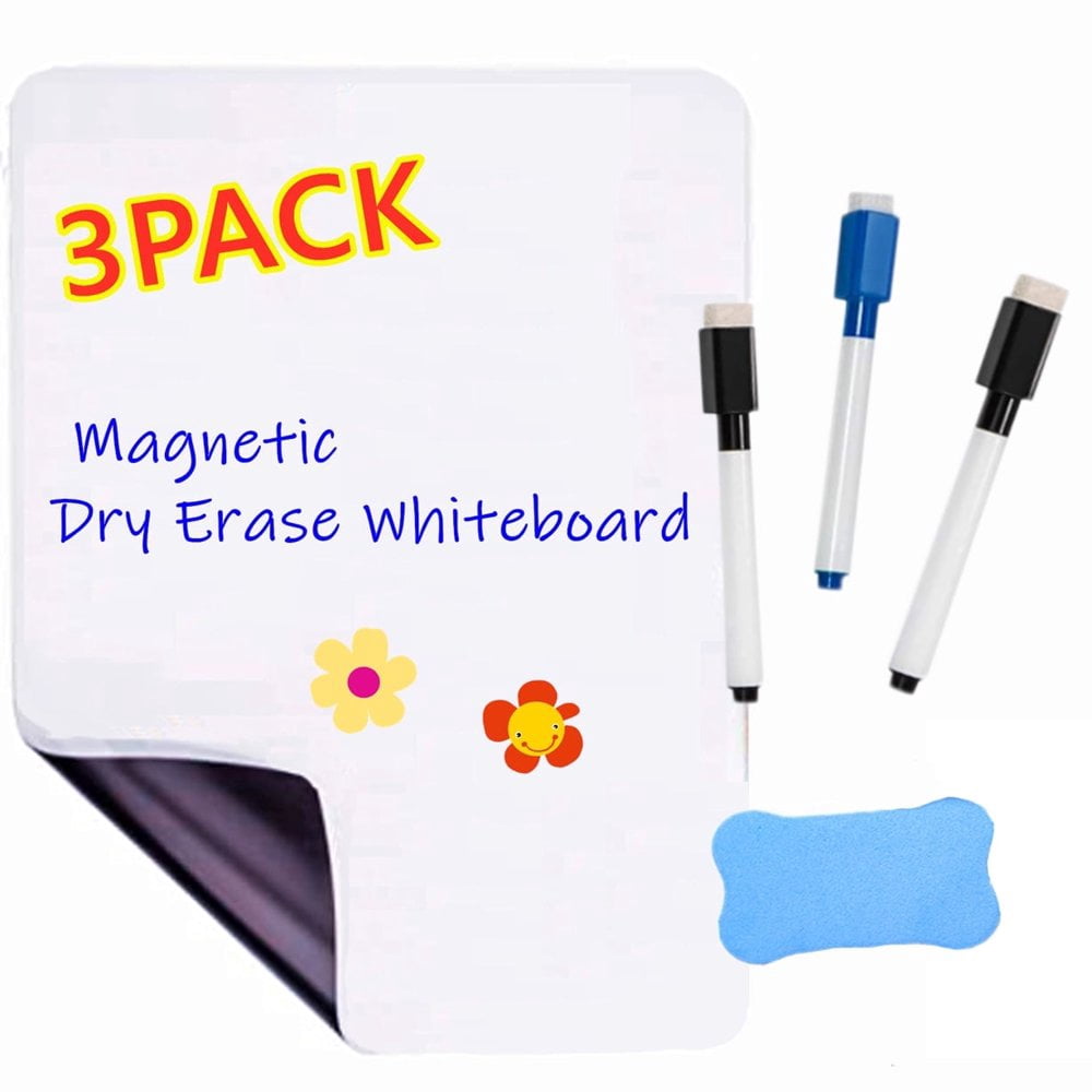 MesaSe Dry Erase Board Magnetic Fridge Whiteboard Markers Small Home Kitchen Fridge Shopping List and Office Notice Board 12 X 8 3 Packs