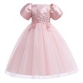 thumbnail image 1 of EINCcm Robe d'Été pour Filles, Robes de Princesse pour Filles, Robes d'Été pour Filles à Manches Courtes Robe de Princesse Robe à Queue Fleurie Robe Tutu, pour Enfants Bébé Fille, Rose, 9-10 Ans, 1 of 6