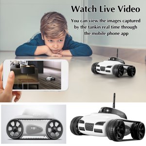 YFGEFTR Deals Mini Remote Control WIFI Real-time Transmission Tank Car Remote Control Camera Toy Car