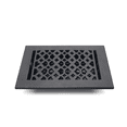 thumbnail image 2 of Floor Vent Cover / Register VR100, 5”x9” with Damper – Outer 7”x11”, Beveled Edge, 5mm Thick Handcrafted Cast Aluminum, Powder Coated, Tudor Mushroom Design for Floors, Walls & Ceilings, 2 of 8