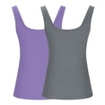 thumbnail image 4 of Yuyuzo 2PC Plus Size Tank Tops for Women Ribbed Knit Slim Fitted Camis Sleeveless Base Layer T Shirts, 4 of 4