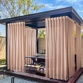 thumbnail image 4 of Aufmer 2 Pcs Rideau Moustiquaire Imperméable pour Fenêtre Extérieure, Store Transparent en Polyester pour Terrasse/pavillon, 83.85x51.96 Po avec Système de Suspension en Métal, 4 of 6