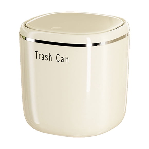 Yatlte Poubelle de Bureau à Poussoir, Seau à Déchets en Plastique avec Couvercle à Pression, Contenant Pratique pour le Rangement Quotidien des Déchets