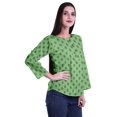 thumbnail image 3 of Moomaya Haut à Manches Longues Imprimé avec Patte de Boutonnage, Col Rond, Tunique d'Été Décontractée pour Femme, 3 of 5