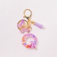 thumbnail image 2 of Feltree Initial Letter Keychains for Women Tassel Purple Cute Car Keychain for Wallet Backpack Bag, 2 of 8