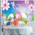 thumbnail image 2 of Agiferg Easter Banner Holiday Decorations Eggs Bunny Banner Cloth Holiday Party Photo Background, 2 of 5