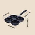 thumbnail image 4 of 4-Hole Nonstick Pancake and Burger Frying Pan, Cast Iron Griddle for Breakfast, Even Heat Distribution, Easy Clean, Ergonomic Handle, 4 of 4