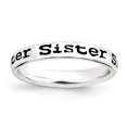 thumbnail image 1 of Bague Sœur Émaillée Polie en Argent Sterling Stackable Expressions Taille 6, 1 of 3