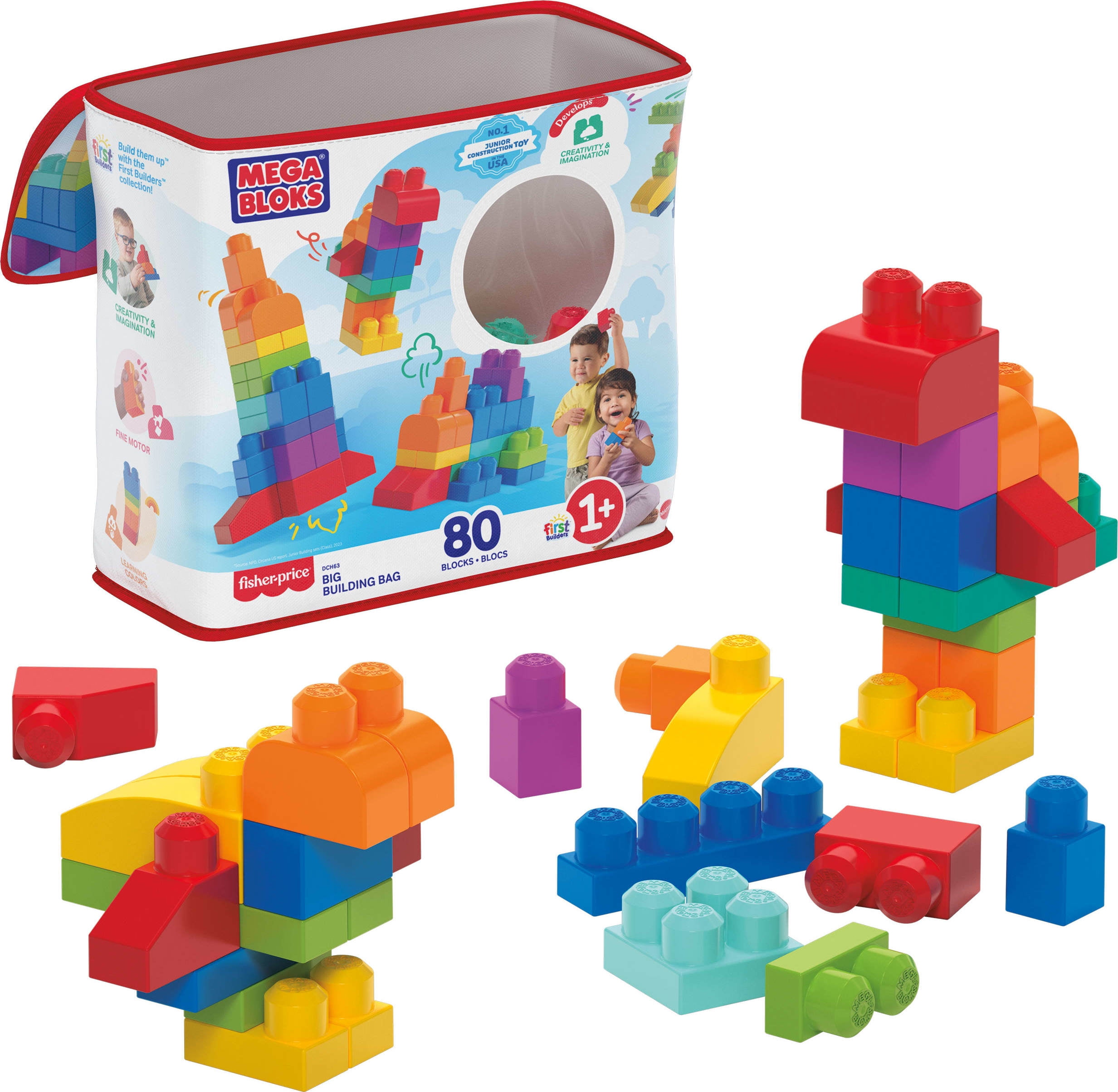 Mega Bloks First Builders Big Building Bag (80 Pieces)