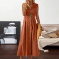 thumbnail image 1 of Ovzne Robes Grande Taille pour Femmes Rondes Robe d'Été Femmes Été Coton et Lin Couleur Unie Décontractée Col Rabattu Sans Manches Robe à Boutons Grande Taille Robe Maxi Liquidation, 1 of 6
