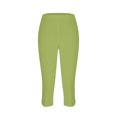 thumbnail image 4 of Birdeem Womens Summer High Waisted Solid Color Capris Matching Slim Fitting Yoga Gym Pants, 4 of 11
