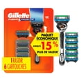 thumbnail image 2 of Gillette Fusion5 ProGlide Shaving Razor for Men, Razor Handle, 6 Razor Blade Refills, FlexBall Razor Handle and Precision Trimmer for Men, 2 of 15
