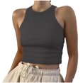 thumbnail image 3 of Yuyuzo Camisole Courte pour Femmes Décontractée Basique Sans Manches à Col Rond en Tricot Côtelé Ajustée Hauts de Sortie, 3 of 7