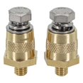 thumbnail image 1 of 1 Pair M8 Battery Terminal Connector Brass Tone Post Adapter Battery Clamp Brass For Cars Sedans Boats Trucks Cruise Ships RVs, 1 of 8