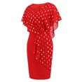 thumbnail image 5 of FcBaudy Robe à Manches Courtes Col en V, Robes d'Été pour Femmes, Robes Décontractées d'Été en Chiffon à Pois Dorés pour Femmes, 5 of 5