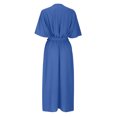 thumbnail image 4 of BEFOKA Robe pour Femme Grande Taille, Liquidation de Robes d'Été pour Femmes, Robe Longue Irrégulière Décontractée Unie à Lacets pour Femme, 4 of 4