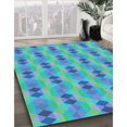 thumbnail image 3 of Ahgly Company Machine Washable Indoor Rectangle Transitional Blue Ivy Blue Area Rugs, 2' x 5', 3 of 7