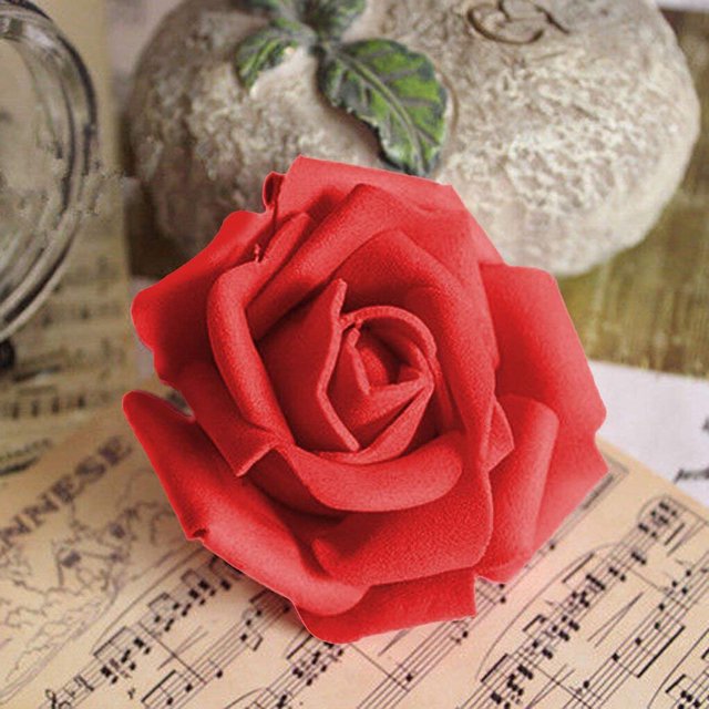 50pcs Artificial Bionic Flowers PE Foam Fake Lifelike Roses Wedding Egagement Decorations