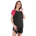 thumbnail image 3 of Inkmeso Solid 2 Pc Nightwear Set For Women Raglan Sleeves Button-Down Top & Shorts Sleepwear-80, 3 of 7