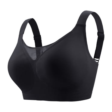 Non Wired Bra Women's Padded Full Cup Bra - Seamless Bustier Bralette with W-Shaped Support Structure