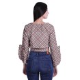 thumbnail image 2 of Moomaya Printed Womens Crop Top Wrap Style Top Wear Ruffle Long Sleeve Casual Summer Blouse, 2 of 5