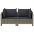 thumbnail image 2 of vidaXL Ensemble de Salon de Jardin 2 Pcs avec Coussins Gris en Rotin Poly, 2 of 5