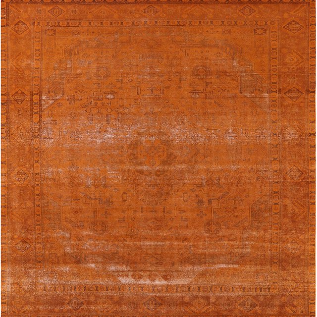 Ahgly Company Tapis d'Intérieur Lavables en Machine, Carrés Orange Moderne Industriel Orange, 8' Carré