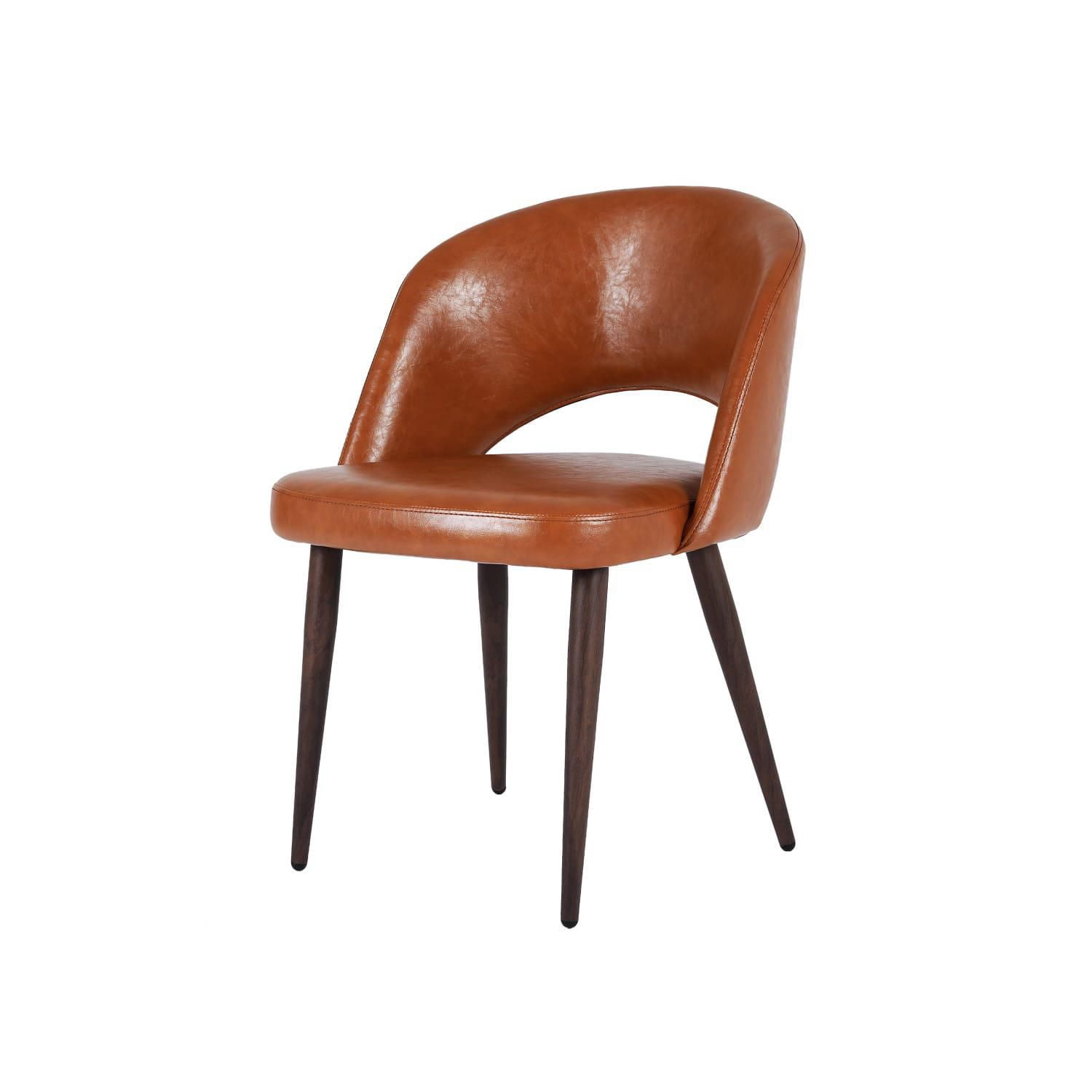 Chaise de salle à manger sans accoudoirs Take Me Home Executive – Style milieu de siècle avec revêtement en cuir PU de qualité supérieure et pieds en noyer robustes, parfaite pour les salles à manger