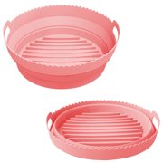TIMIFIS Food Grade Silicone Air Fryer Silicone Pot,Easy Cleaning Air Fryer Liners Reusable Air Fryer Silicone Baking Tray Round,Non Stick Food Safe Air fryers Oven Accessories