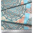 thumbnail image 3 of Soimoi Satin Silk Fabric Floral & Mandala Patchwork Print Sewing Fabric Yard 42 Inch Wide, 3 of 3