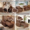 thumbnail image 4 of AECOJOY Fauteuil-Lit Convertible 3-en-1 et Canapé-Lit Futon avec Dossier Réglable et 2 Oreillers - Brun Selle, 4 of 10
