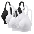 thumbnail image 1 of Timegard 3pc Plus Size Bras for Women Wireless Adjustable Strap Full Support Breathable Everyday Bra, 1 of 4