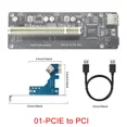thumbnail image 2 of NVME/Mini PCIE/PCI Express X1 to 1/2Port PCI Slot PCI Riser Card Adapter Converter with USB3.0 Cable ASM1083 Chip for Desktop PC 04 NVME to Dual PCI, 2 of 6
