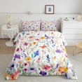 thumbnail image 1 of Erosebridal Colorful Flower Bedding Full Comforter Set for Girls, Rainbow Butterfly Down Comforter, Breathable 3-Piece, 1 of 6