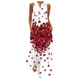 thumbnail image 1 of Robes d'Été pour Femmes 2022 Mode Femme Été Décontractée Imprimé Col en V Aguichant Sans Manches Robes Longues, 1 of 3