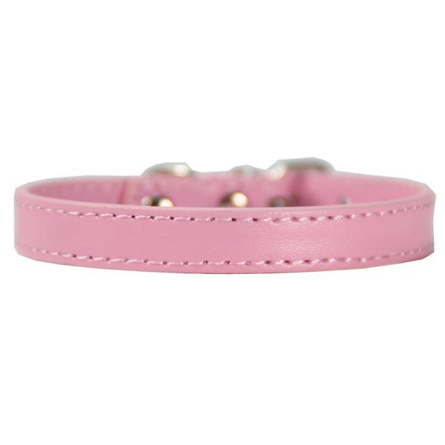 Faux Leather Collar Metal Buckle Pet Collar Adjustable Pet Collar for Small Dogs