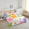 thumbnail image 2 of YST Ensemble de Couette en Duvet Taille Simple Style Années 70 Groovy, Ensemble de Housse de Couette Rétro à Marguerites Doux Collection de Lit, Literie Colorée Style Ferme Rustique Couette pour Chambre de Garçons Filles, 2 of 5