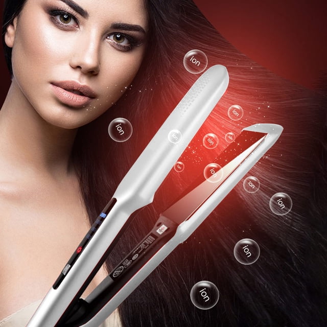 EGNMCR Purpose Hair Iron For Straight And Curly Hair With LCD Display Natural Curls Natural Straight Hair Negative Hair Straightener Without Damaging Hair Curls Hairs Iron