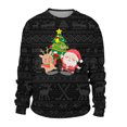 thumbnail image 3 of WILLBEST Mignon Zip Ups Hommes Automne et Hiver Décontracté Tendance Noël Imprimé Chandail à Capuchon à Col Rond, 3 of 3