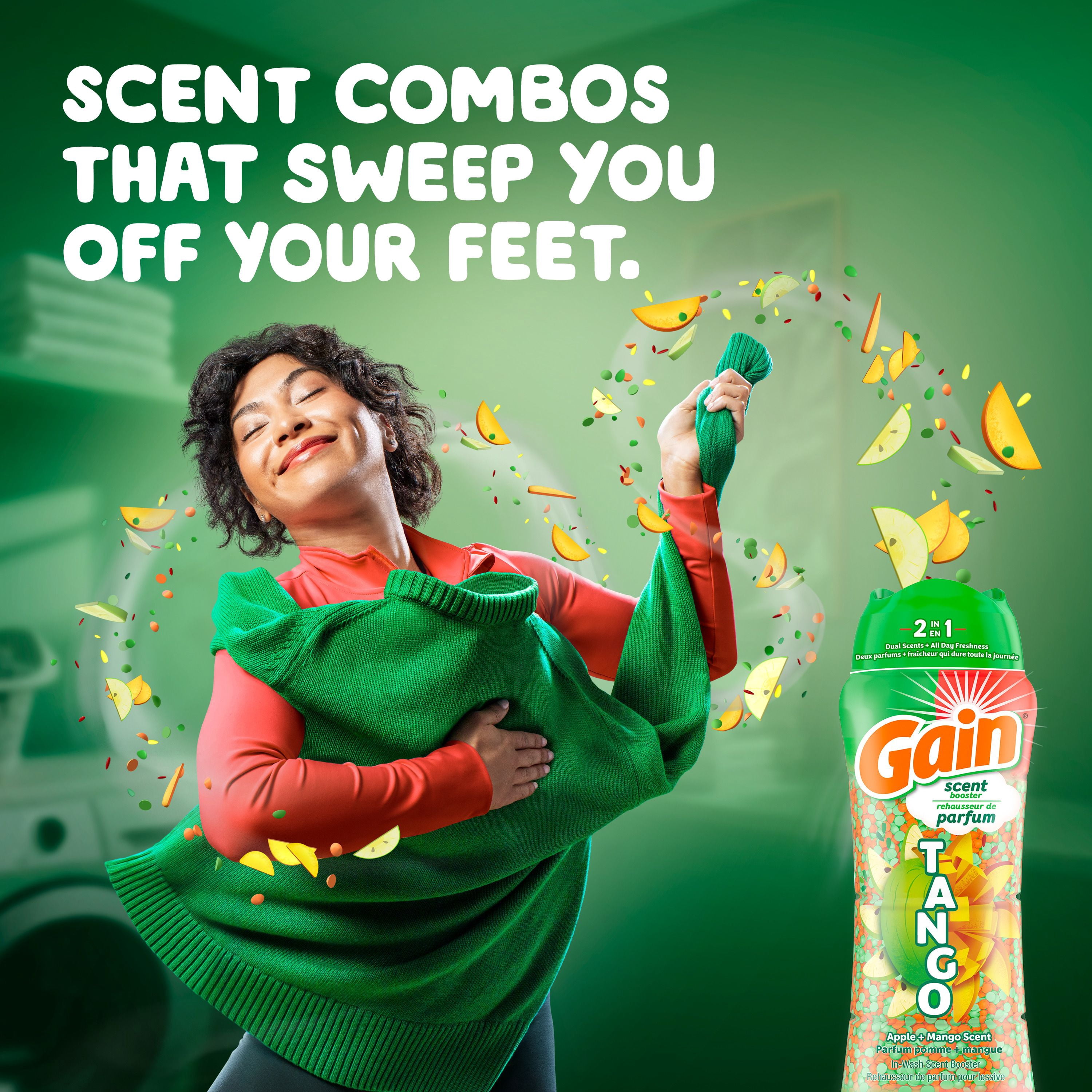 Gain Tango 2-in-1 Laundry Scent Booster Beads, Apple and Mango Scent, Laundry Beads with Dual Scents Plus All Day Freshness