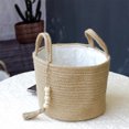 thumbnail image 4 of Baohd Storage Tightly Woven And Cotton Rope Dirty Woven Storage Basket Basket Convenient And Storage Solution Wire Basket Jute with lining S, 4 of 6