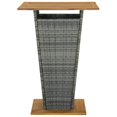 thumbnail image 2 of vidaXL Bar Table Grey 80x80x110 cm Poly Rattan and Solid Acacia Wood, 2 of 5