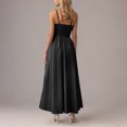 thumbnail image 4 of Amzcrzy Robes pour Femmes Couleur Unie Bretelles Spaghetti Robe d'Été Décontractée Col Rond Sans Manches Robes Soleil pour Femmes Tendance à Étages Fluide Robes Maxi avec Poches, 4 of 8