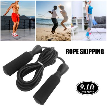 Adjustable Jump Rope with Carry Pouch Fitness Skipping Rope Soft Foam Handles for Exercise Workouts Speed Endurance Training